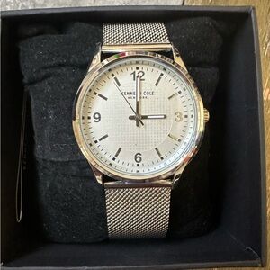 Never Worn Kenneth Cole Silver Mesh & Link Bracelet Men's Watch.